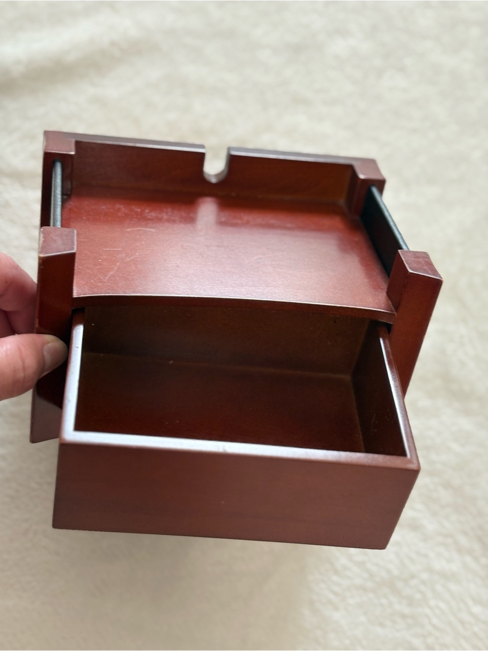 ROLODEX Wood Grain Single Drawer Desk Organizer in Brown